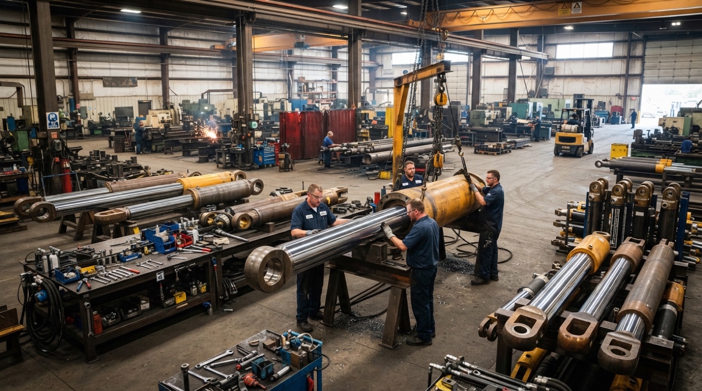 Hard chrome plated industrial hydraulic cylinder rods and precision machining facility